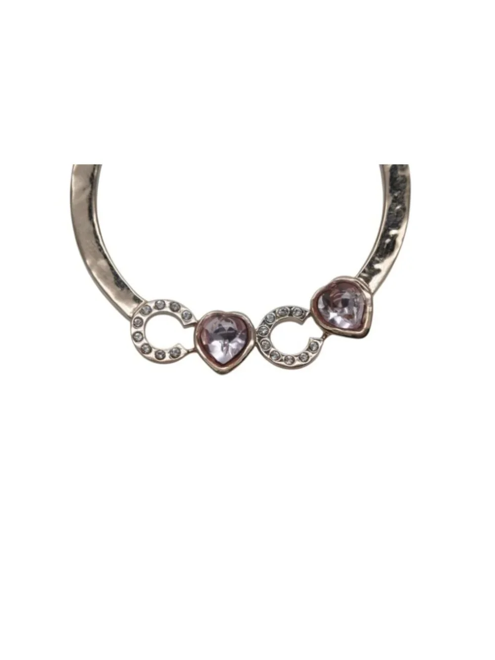 Chanel I Love Coco Heart Stone Earrings Metal Rhinestone Gold
